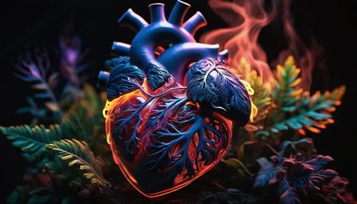 In a fantastic scene that uses 3D Surreal 3D model Anatomical Heart completely made of dense wisps of smoke, very detailed, cinematic, dramatic, effective lighting, play of light and shadow, soaring s