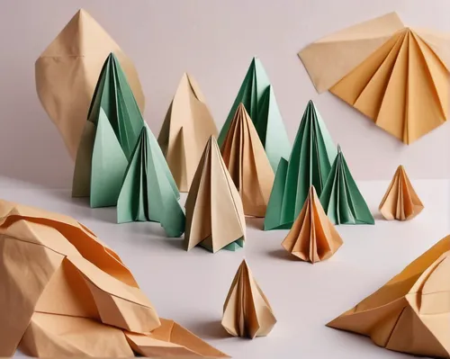 Envision a sustainable and eco-friendly city in Saudi Arabia, harmoniously blending with its natural surroundings.,green folded paper,origami paper,origami,origami paper plane,folded paper,paper umbre