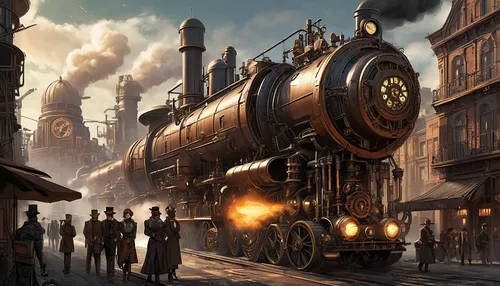 steampunk,steam locomotives,steam engine,steampunk gears,steam power,steam locomotive,steam train,merchant train,steam machine,steam car,ghost locomotive,steam roller,steam,hogwarts express,steam special train,clockmaker,full steam,steam icon,locomotives,train engine,Conceptual Art,Fantasy,Fantasy 25