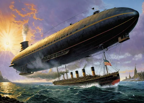 airship,caravel,airships,troopship,zeppelins,ocean liner,ship of the line,hindenburg,the ship,ship releases,victory ship,zeppelin,inflation of sail,titanic,sinking,the day sank,ship wreck,blimp,sea fantasy,ship,Illustration,American Style,American Style 02