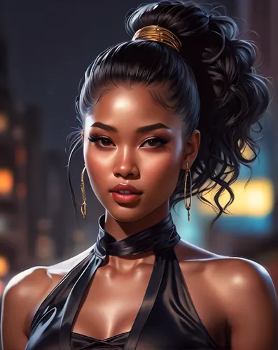 portrait background,tiana,rosa ' amber cover,custom portrait,mulan,world digital painting,maria bayo,symetra,fantasy portrait,game illustration,cg artwork,ebony,katana,girl portrait,sci fiction illust