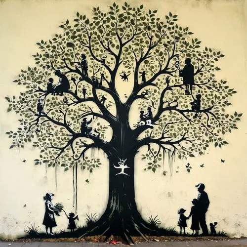 tree of life,wall painting,bodhi tree,family tree,banksy,celtic tree,Conceptual Art,Graffiti Art,Graffiti Art 12