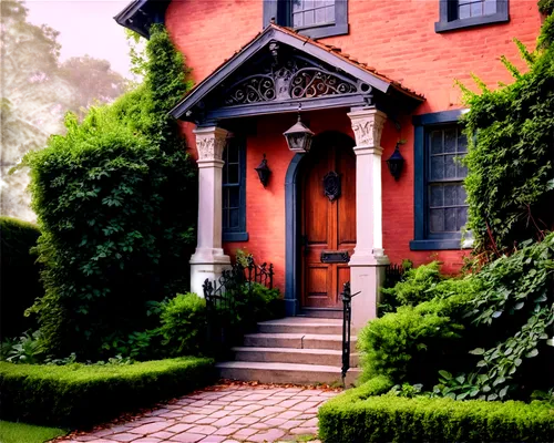 old victorian,the threshold of the house,brownstone,haddonfield,italianate,victorian,wrought iron,ravenswood,victorian house,brownstones,house painting,cabbagetown,henry g marquand house,porch,doll's house,oradell,old colonial house,witch's house,bronxville,marylhurst,Illustration,Black and White,Black and White 29