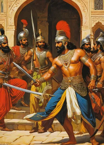 sparta,sikh,indian art,orientalism,from persian shah,rajasthan,kofta,sultan,pankration,red avadavat,persian,assyrian,sarapatel,khokhloma painting,ortahisar,ramayana,gladiators,bhajji,sangharaja,sikaran,Illustration,Retro,Retro 06