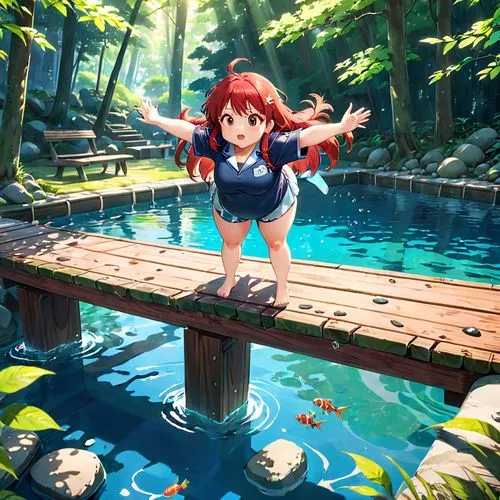 ponyo,kumiko,underwater background,hotspring,butka,swimmable,water spring,jump river,mitsuru,onsen,hotsprings,swim,koi pond,rias,swimming,perched on a log,komachi,ririko,thermal spring,meiling,Anime,Anime,Realistic