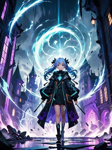 medusa,medusa gorgon,monsoon banner,aqua,neptune,cg artwork,fantasia,halloween wallpaper,uruburu,winterblueher,magna,halloween background,haunebu,aura,mezzelune,indigo,azure,hatsune miku,goddess of justice,luna,Anime,Anime,General