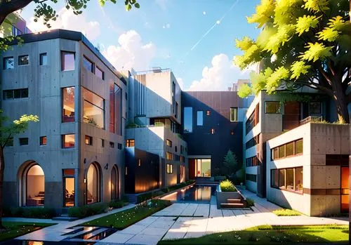 dorms,townhomes,3d rendering,apts,townhouses,apartment complex,apartment block,dormitory,townhome,apartment building,school design,modern architecture,new housing development,biotechnology research institute,apartment buildings,apartments,unitech,residential,render,3d rendered,Anime,Anime,Cartoon