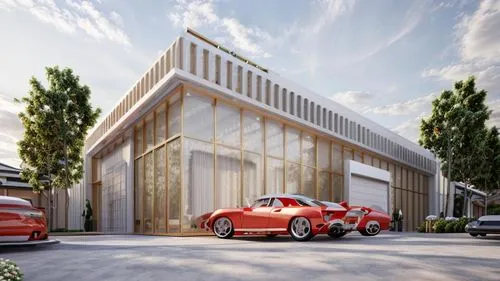 car showroom,garages,garage,vehicle storage,electric charging,maranello,carports,ev charging station,passivhaus,coachbuilding,prefabricated buildings,3d rendering,multi storey car park,arkitekter,ecomstation,underground garage,dealership,hangar,car boutique,car salon