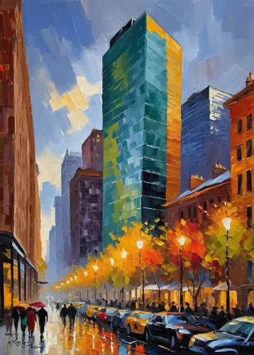 city scape,colorful city,cityscape,skyscrapers,cityscapes,art painting,urban landscape,city corner,evening city,ciudad,painting technique,tribeca,levinthal,world digital painting,oil painting on canvas,ciudades,city buildings,bechtler,fearnley,business district,Conceptual Art,Oil color,Oil Color 22