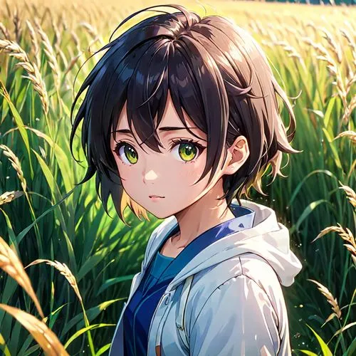 rye in barley field,wheat field,corn field,yamada's rice fields,farm background,wheat fields,Anime,Anime,Realistic