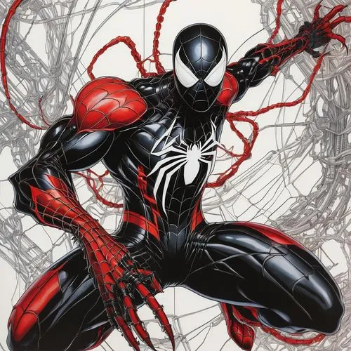 symbiotes,symbiote,narvel,antivenom,stegman,mcniven,Illustration,Paper based,Paper Based 19