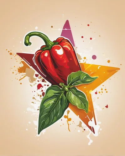 Design a logo for a new restaurant featuring capsicum annuum as the star ingredient.,apple pie vector,red bell pepper,fruits icons,chili powder,vector graphics,clove pepper,pico de gallo,adobe illustr