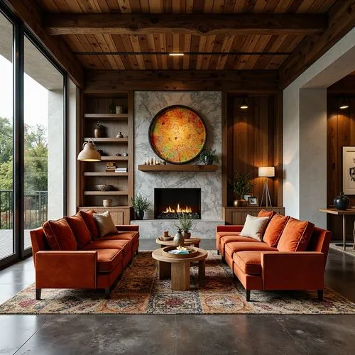 mid century modern,mid century house,contemporary decor,mid century,midcentury,family room,sitting room,living room,interior modern design,modern decor,modern living room,fire place,luxury home interior,home interior,fireplaces,livingroom,interior design,minotti,hardwood floors,wooden beams