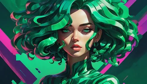 malachite,emerald,transistor,dryad,vector girl,digital painting,menta,medusa,green,pink green,green paprika,marina,green tree,fantasy portrait,sage color,digital illustration,digital art,peppermint,leaf green,android inspired,Conceptual Art,Daily,Daily 21