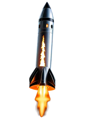 Space rocket, silver metallic body, sleek design, towering height, blast off smoke, flames burning bright, cockpit windows shining, intricate details, 3/4 composition, low-angle shot, dramatic lightin