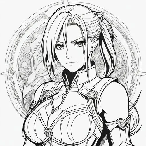 mono-line line art,lineart,prelimary,sophitia,vayne,chun,Illustration,Black and White,Black and White 08