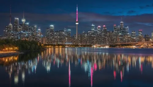 Beautiful a busy night time Canada, Toronto city beside a big lake with a bridge ,mangoes and some leaves on a wooden  board,mangos,star fruit,mangoes,mango,tropical fruits,mangue,Photography,General,