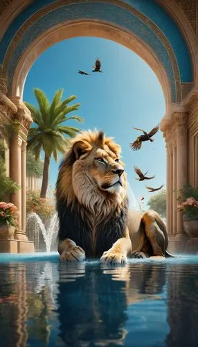 lion fountain,king of the jungle,forest king lion,skeezy lion,lion,lion father,the lion king,to roar,lions,lion king,lion - feline,world digital painting,lion head,leo,lion's coach,fantasy picture,simba,two lion,roaring,felidae,Conceptual Art,Fantasy,Fantasy 11