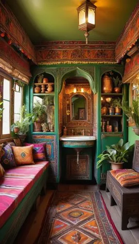 persian norooz,bohemian art,moroccan pattern,ornate room,interior decor,victorian room,gypsy tent,earthship,sitting room,bohemian,riad,bohemianism,great room,interior decoration,breakfast room,inglenook,kilim,houseboat,marrakesh,boho art style,Conceptual Art,Sci-Fi,Sci-Fi 20