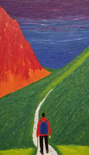 woman walking,pedestrian,pathway,a pedestrian,walking man,girl walking away,people walking,walk with the children,mountain road,hiking path,oil on canvas,hiker,the path,passepartout,alpine route,the descent to the lake,stroll,trail,footpath,walk,Art,Artistic Painting,Artistic Painting 26