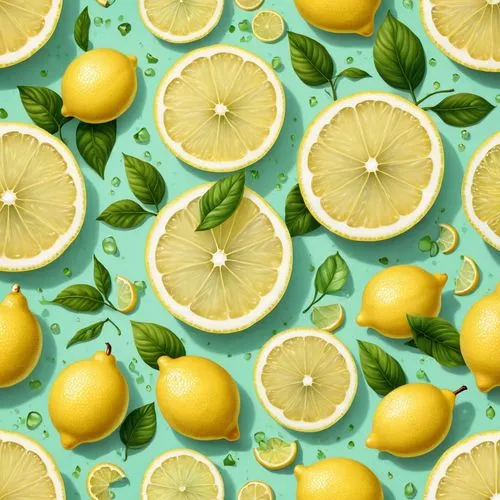 lemon background,lemon wallpaper,lemon pattern,lemons,lemon slices,citrus,Illustration,Abstract Fantasy,Abstract Fantasy 11