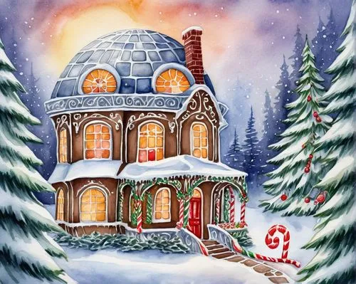 gingerbread house,the gingerbread house,christmas landscape,winter house,gingerbread houses,christmas house,advent calendar,christmas snowy background,winter village,watercolor christmas background,christmas scene,christmas town,christmas village,north pole,christmasbackground,nordic christmas,christmas gingerbread,christmas motif,gingerbread maker,snowhotel,Illustration,Paper based,Paper Based 24