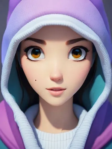 3d model,hoodie,doll's facial features,hooded,mulan,3d figure,elsa,vector girl,eskimo,babushka doll,beanie,kosmea,pupils,laika,cute cartoon character,female doll,3d render,maya,marina,3d rendered,Comm