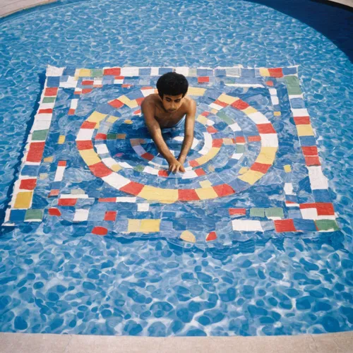 parcheesi,swimming pool,swim ring,child playing,rangoli,ceramic floor tile,dug-out pool,pool,water games,inflatable pool,water game,pool water surface,pool water,circle paint,pool cleaning,floor fountain,ceramic tile,tiling,playmat,floral rangoli,Conceptual Art,Daily,Daily 26