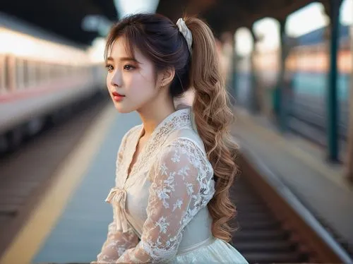 ellin,the girl at the station,wedding dress train,fanyang,seohyun,yuna,Photography,General,Natural