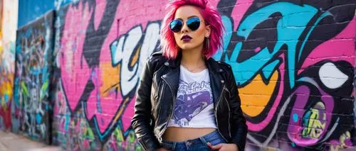 graffiti,street fashion,grunge,girl in t-shirt,brie,graffiti splatter,punk,toni,brick wall background,fashionista,fashion street,fashionable girl,colorful background,color wall,grafitti,purple background,tshirt,red wall,bolero jacket,crop top,Illustration,Children,Children 01