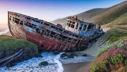 Point Reyes Shipwreck by Trey Amick,ship wreck,shipwreck,the wreck of the ship,shipwreck beach,abandoned boat,boat wreck,the wreck,sunken ship,ghost ship,rotten boat,concrete ship,old wooden boat at s