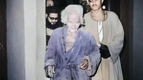 eleven,hag,vintage halloween,w 21,mundi,the morgue,albino,color image,album cover,halloween frankenstein,dye,pale,elder,old woman,elderly lady,manson jar,uv,dead bride,tilda,elderly man