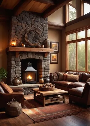 fire place,fireplaces,fireplace,family room,wooden beams,log home,log fire,living room,wood stove,livingroom,fireside,sitting room,home interior,modern living room,rustic,log cabin,rustic aesthetic,warm and cozy,luxury home interior,contemporary decor,Conceptual Art,Fantasy,Fantasy 17