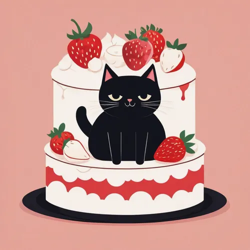 strawberries cake,strawberrycake,little cake,tea party cat,clipart cake,a cake,red cake,cake,sweetheart cake,slice of cake,fruit cake,torte,fondant,cake stand,cat vector,wedding cake,shortcake,birthday cake,strawberry,cherrycake,Illustration,Japanese style,Japanese Style 06