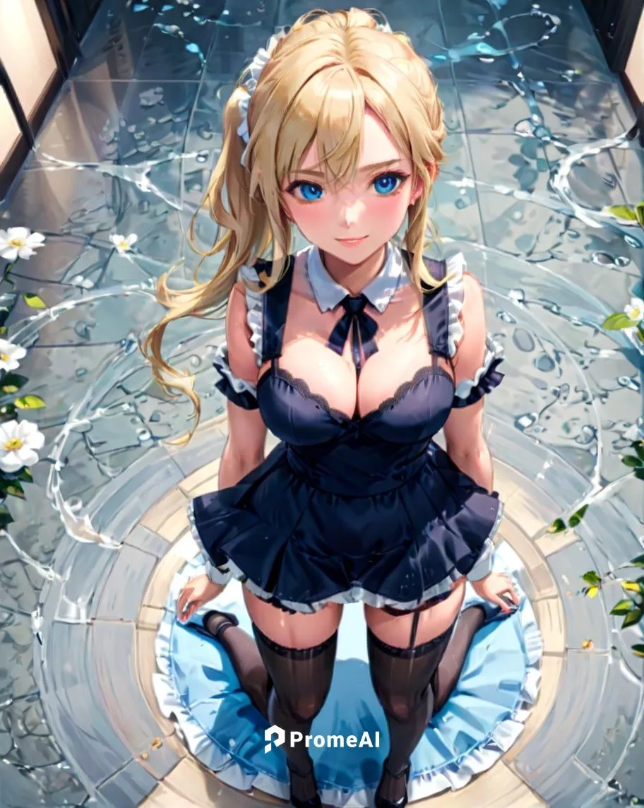 sexy alluring tall blonde female maid
mansion library at night
kneeling on the floor
submissive pose
saliva dripping from mouth
view from above
large breasts
slim waist
wide hips
long blonde hair pony