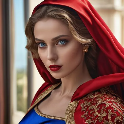 red cape,red tunic,red coat,red riding hood,red gown,little red riding hood,fantasy portrait,man in red dress,lady in red,world digital painting,romantic portrait,fantasy woman,scarlet witch,fantasy art,queen of hearts,red and blue,caped,wonderwoman,sorceress,digital painting,Photography,General,Realistic