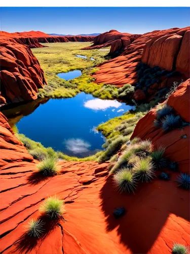 ayersrock,waterholes,dead vlei,uluru,arid landscape,waterhole,red earth,wittenoom,sossusvlei,ayers rock,moon valley,bungles,virtual landscape,glen canyon,water hole,arid land,karratha,water basin,desert landscape,desert desert landscape,Illustration,Realistic Fantasy,Realistic Fantasy 07