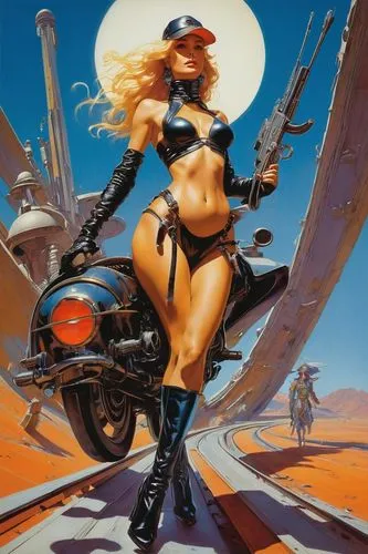 radebaugh,frazetta,brubaker,biker,barsoom,motorcyle,Conceptual Art,Fantasy,Fantasy 04