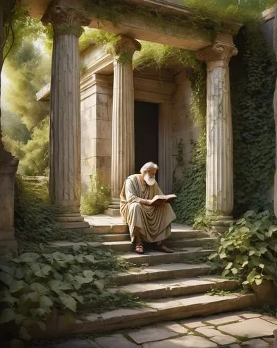 the death of socrates,carstairs,woman at the well,plutarch,woman praying,nargothrond,diogenes,ancient house,parnassus,mirosternus,the threshold of the house,theed,school of athens,greek temple,idyll,vitruvius,man praying,kadphises,cicero,fragonard,Illustration,Paper based,Paper Based 15