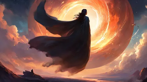 cloak,light bearer,world digital painting,fantasy picture,wizard,pillar of fire,astral traveler,sci fiction illustration,fantasy art,heroic fantasy,cg artwork,prophet,digital painting,nebula guardian,the wizard,the pillar of light,celestial body,celestial,hand digital painting,jrr tolkien,Illustration,Realistic Fantasy,Realistic Fantasy 01