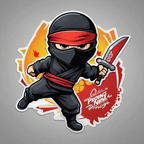 ninja,ninjas,kunai,ninja star,balaclava,clipart sticker,Unique,Design,Sticker