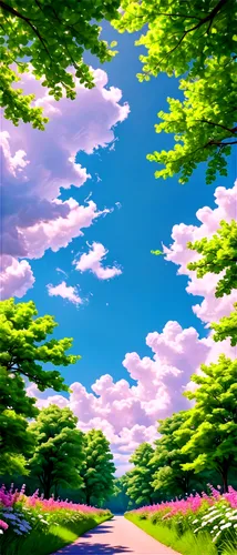 purple landscape,landscape background,japanese sakura background,sakura background,springtime background,spring background,cartoon video game background,forest background,forest landscape,blooming field,forest,forest road,forest of dreams,virtual landscape,free land-rose,clouds - sky,sakura trees,summer sky,cartoon forest,scenery,Illustration,Realistic Fantasy,Realistic Fantasy 39