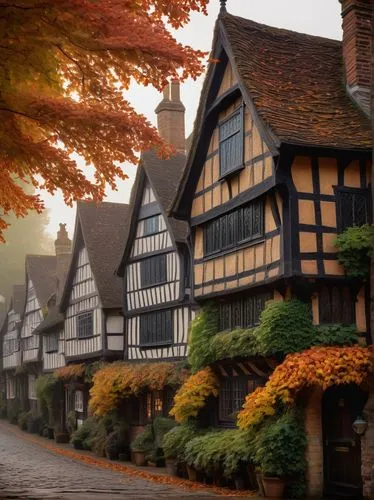 half-timbered houses,timbered,townscapes,half-timbered house,canterbury,half timbered,medieval street,shrewsbury,agecroft,ightham,ledbury,inglaterra,wooden houses,lichfield,medieval town,townhouses,knight village,timber framed building,tudor,half-timbered wall,Conceptual Art,Daily,Daily 28