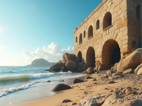 caesarea,tipaza,dorne,herakleion,cesar tower,cryengine,beach scenery,beachfront,barbate,vieste,beach landscape,leptis,dragonstone,beachfronts,forteresse,lattakia,achilleion,render,tarraco,imperial shores,Photography,General,Realistic