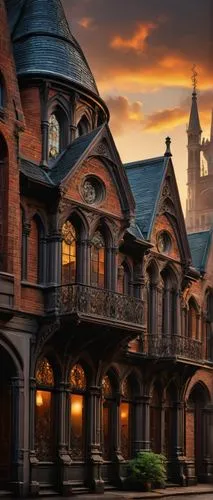 brownstones,victorian house,victorian,old victorian,victoriana,victorians,beautiful buildings,victorian style,altgeld,hogwarts,fairy tale castle,rowhouses,houses silhouette,row houses,brownstone,townhouses,diagon,townhomes,yale university,fairytale castle,Art,Classical Oil Painting,Classical Oil Painting 05