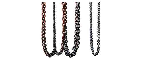 Metallic chains, detailed links, hanging freely, shiny surface, reflective material, subtle rust texture, ornate design, Victorian style, gothic aesthetic, dark atmosphere, mysterious mood, cinematic 