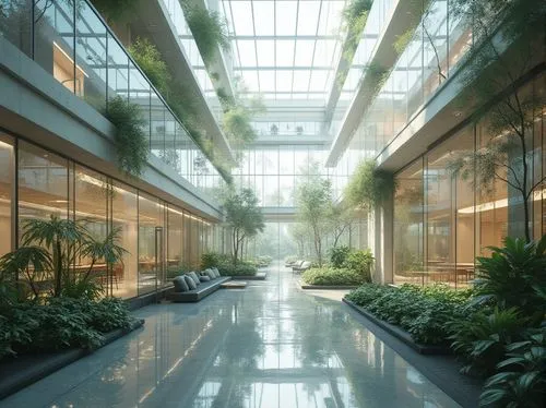 atriums,wintergarden,atrium,conservatory,streamwood,winter garden,biopolis,galleria,glasshouse,philodendrons,greenhouse,biopiracy,titanum,taikoo,skyways,glass building,conservatories,indoor,modern office,daylighting,Photography,General,Realistic