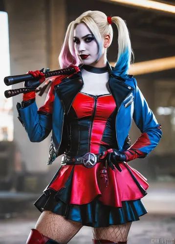 harley quinn,harley,cosplay image,cosplayer,rockabella,cosplay,killer doll,femme fatale,girl with a gun,widow,piper,girl with gun,marvelous,huntress,rosella,red hood,ammo,bad girl,killer,ganmodoki,Illustration,Paper based,Paper Based 16