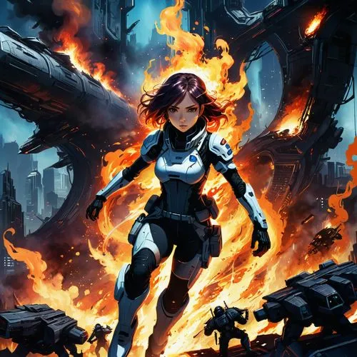 blackfire,fireforce,bulletgirl,karai,madelyne,psylocke,firefight,black widow,firefall,rioter,motoko,sci fiction illustration,rogue,romanoff,wayforward,fire background,alita,backdraft,darth talon,firestorm,Unique,Paper Cuts,Paper Cuts 01