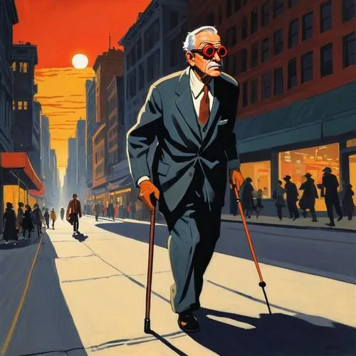 excelsior,elderly man,excelsiors,stan lee,pensioner,prager,walking man,faulkner,stanlee,a pedestrian,colescott,montalcini,selznick,garrison,mcquarrie,pedestrian,scorsese,salaryman,man with umbrella,world digital painting,Illustration,American Style,American Style 09